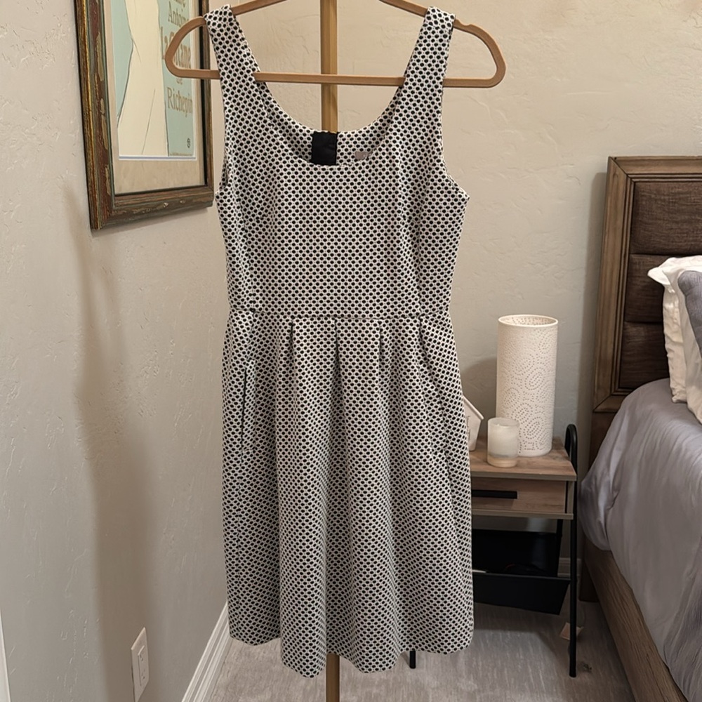 Banana Republic Black and White A-Line Midi Dress